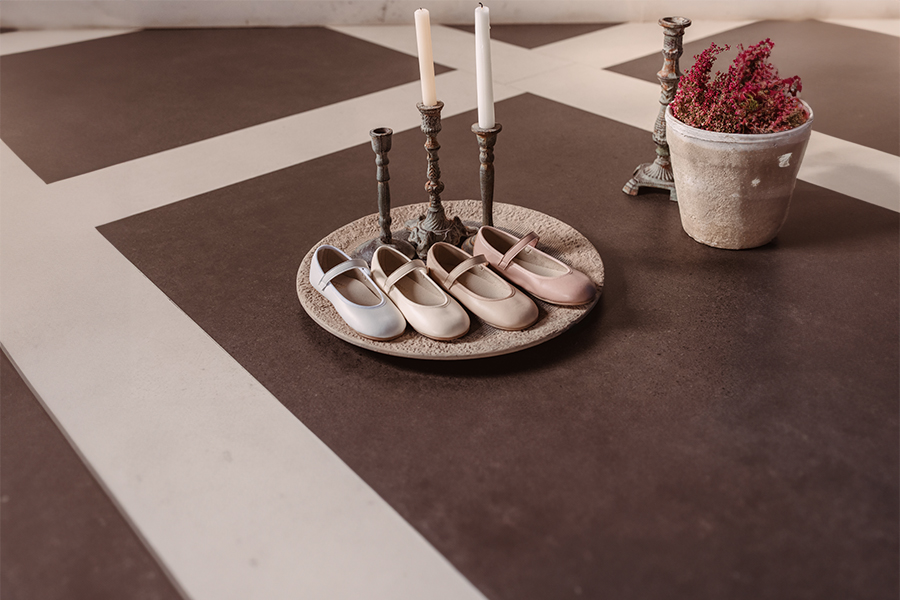 Barefoot Communion Mary Janes hook-and-loop button