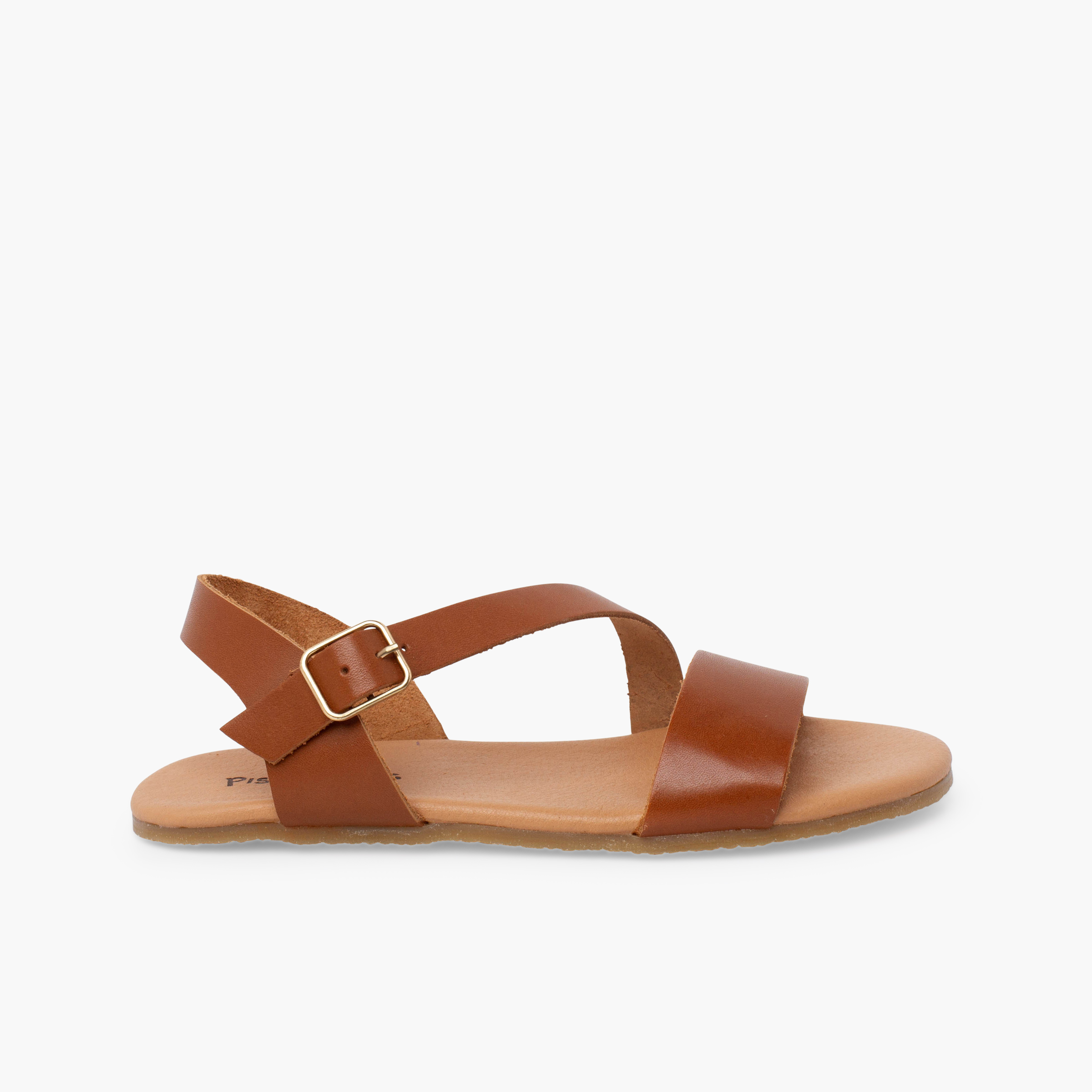 Barefoot cross-strap sandals Leather