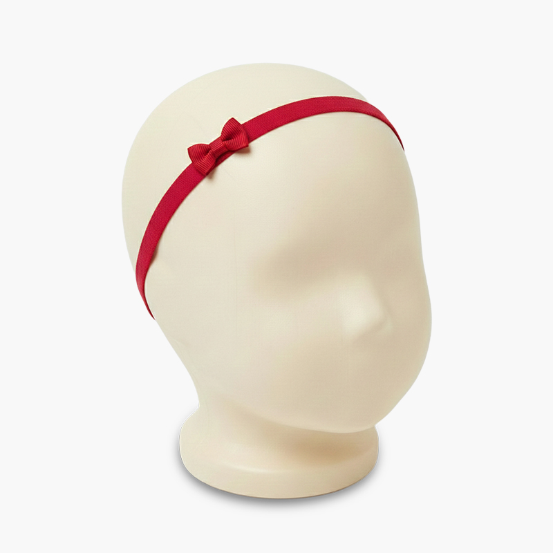 Baby elastic headband small bow Burgundy