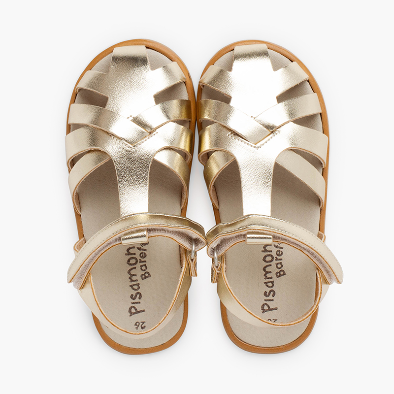Barefoot closed sandals nappa leather Gold