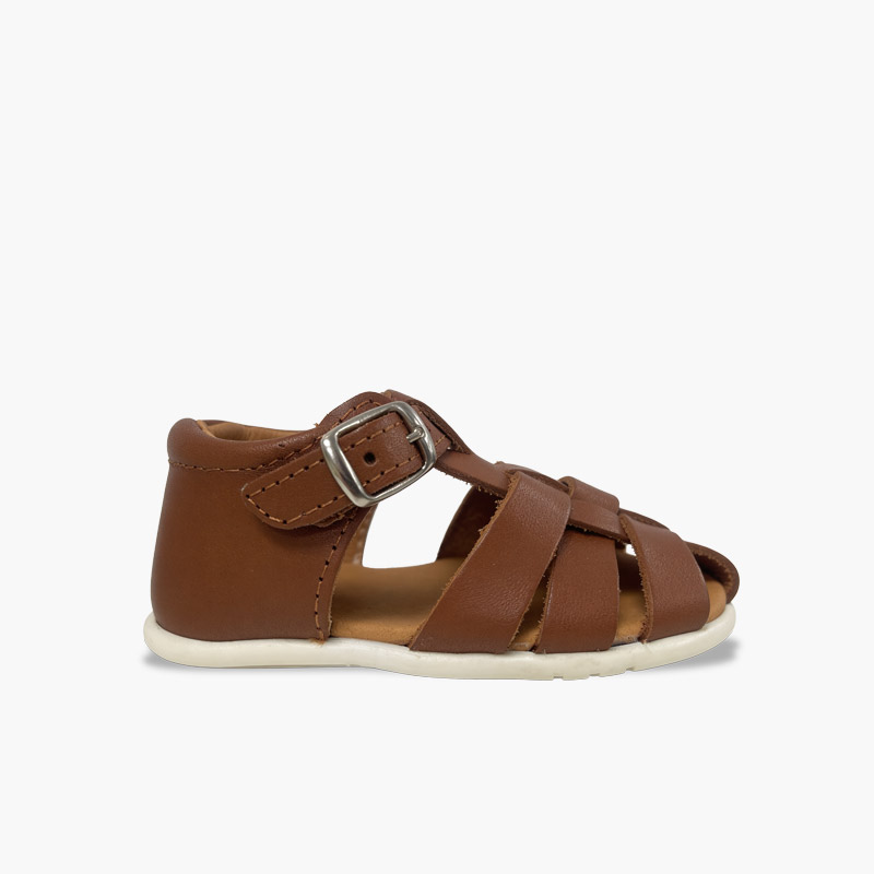 Boys’ barefoot closed leather sandals Leather