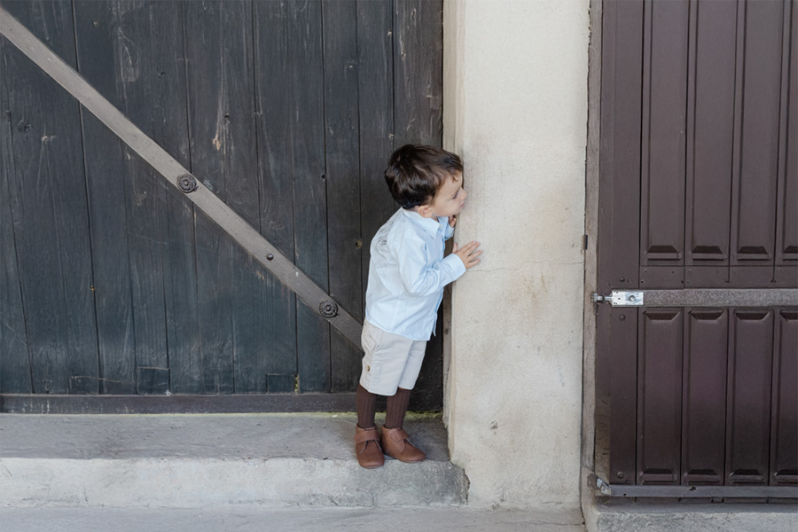 Children’s barefoot desert boots leather-effect finish