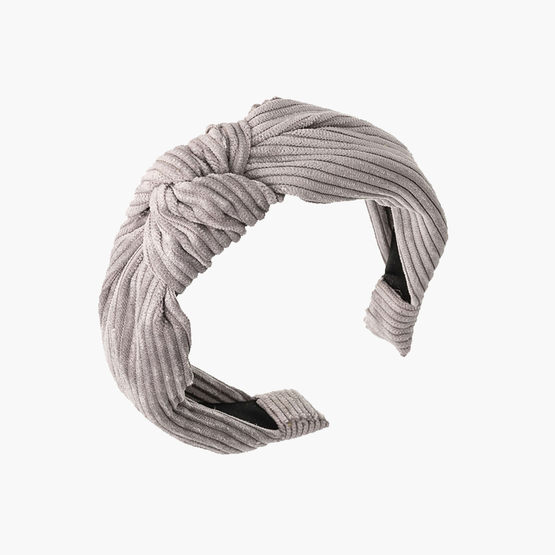 Corduroy knot headband Light Grey