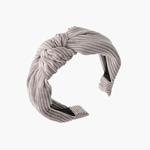 Corduroy knot headband Light Grey