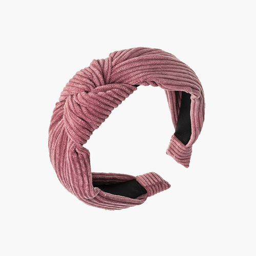 Corduroy knot headband La France Pink