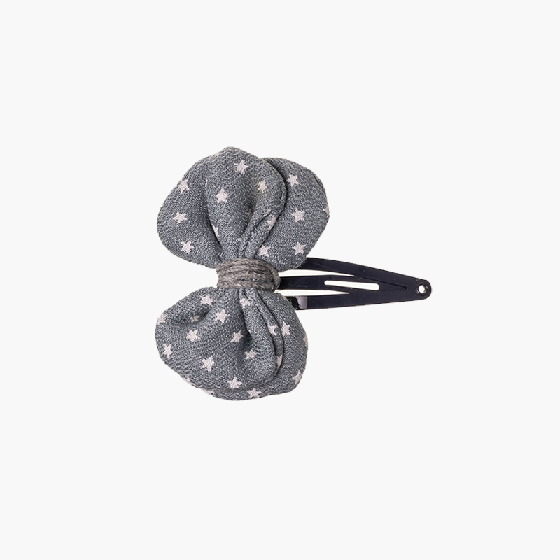 Bow hairpin with stars Lead Blue