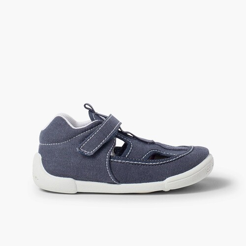 Boys Canvas Sandals with Riptape Navy Blue
