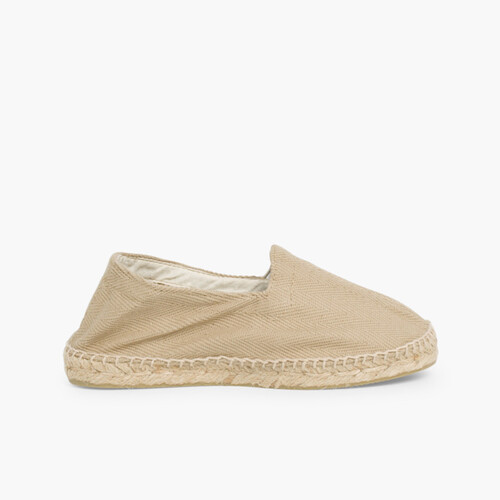 Herringbone Espadrilles Large Sizes (UK 2-10)  Sand