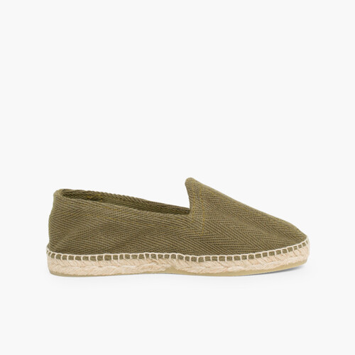 Herringbone Espadrilles Large Sizes (UK 2-10)  Khaki