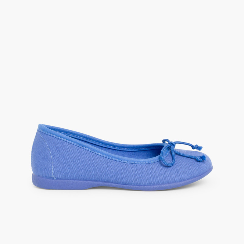 Canvas Ballerina Flats  Indigo