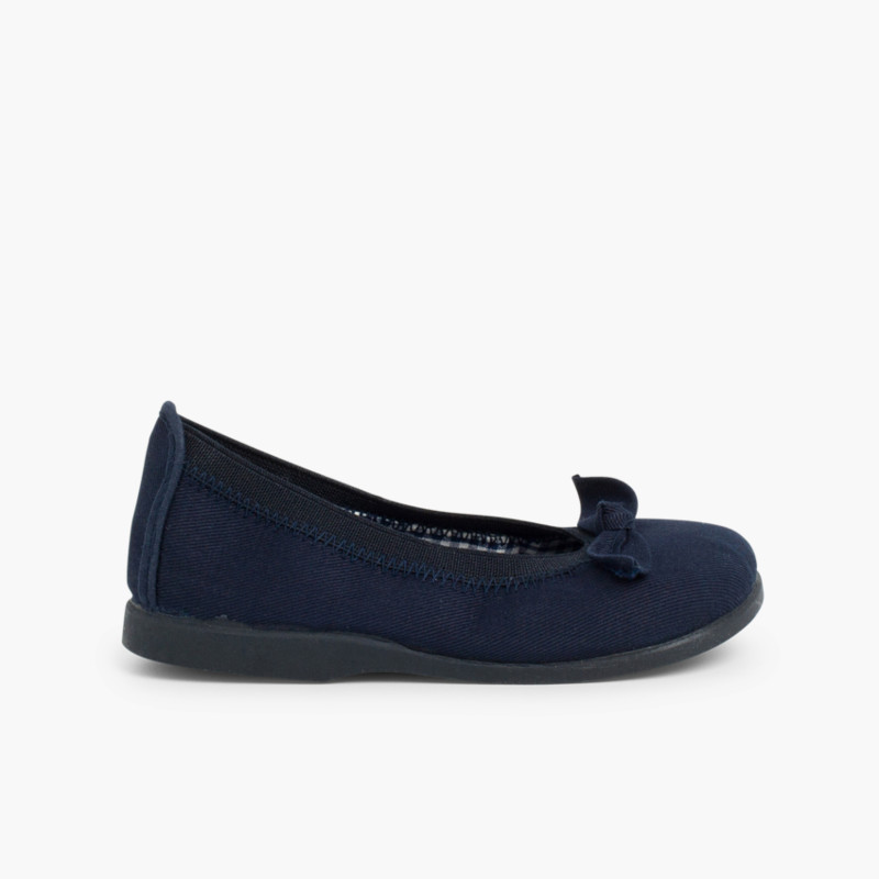 First Walkers Canvas Elasticated Ballet Pumps Navy Blue
