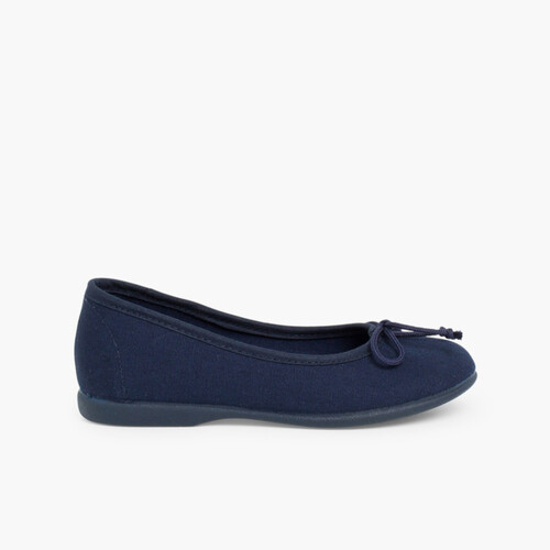 Canvas Ballerina Flats  Navy Blue