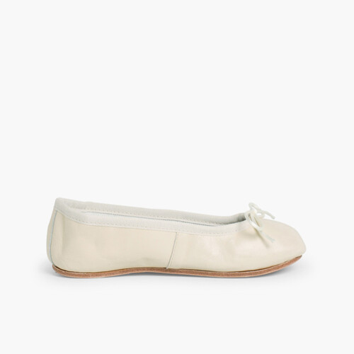 Girls & Womens Leather Ballerinas  Off-White