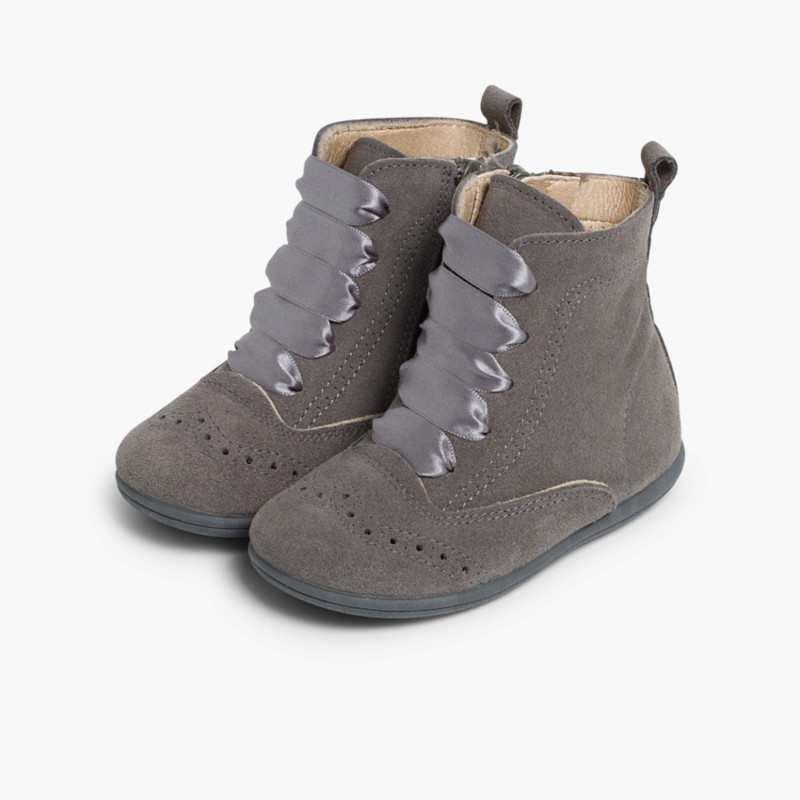 Suede zip-up Pascuala Boots Grey