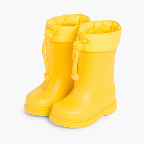 Little Children Wellies with Adjustable Top by Igor Yellow
