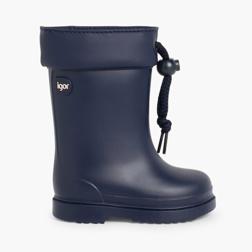 Little Children Wellies with Adjustable Top by Igor Navy Blue