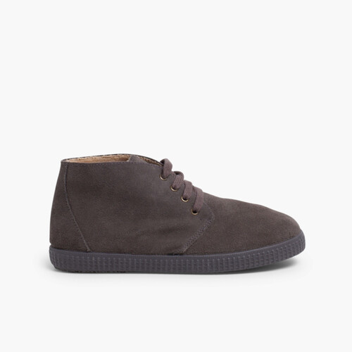 Lace-up Boots with Faux Fur Lining  Grey