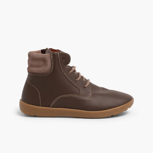 Washable Leather Ankle Boots  Brown