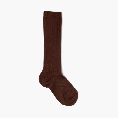 Condor High Ribbed Knit Socks Brown