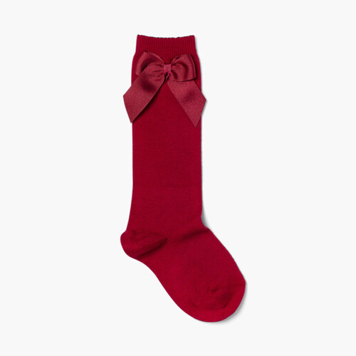 CONDOR High Socks Cotton with Bow Maroon