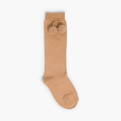 CONDOR Pom Pom Baby Socks  Camel