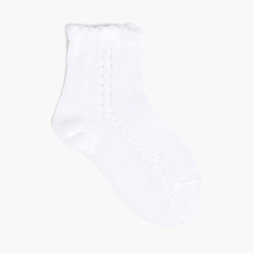 CONDOR Pointelle Short Summer Socks  White