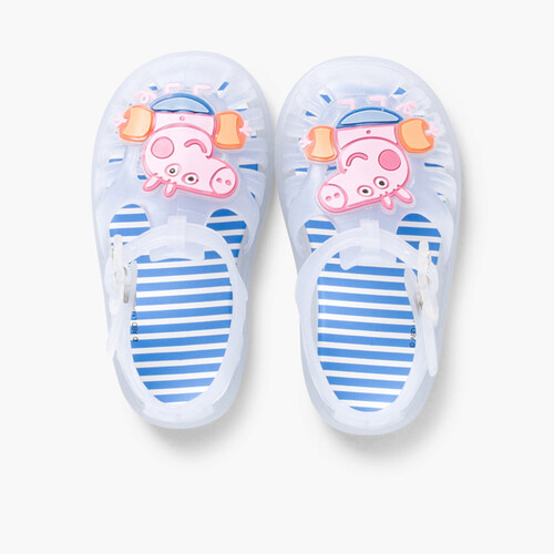 Boys George Pig Jelly Shoes White