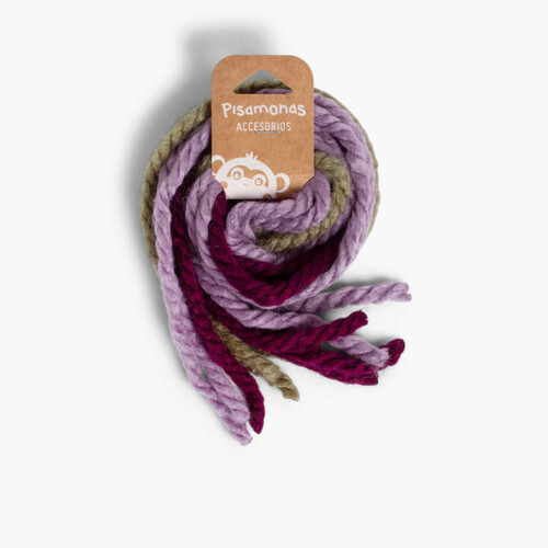 Woollen Hair Ties Purple and Green