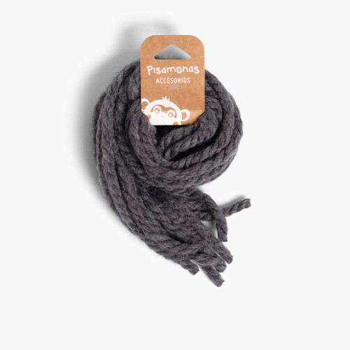 Hair strands for girls in monochrome wool Dark grey