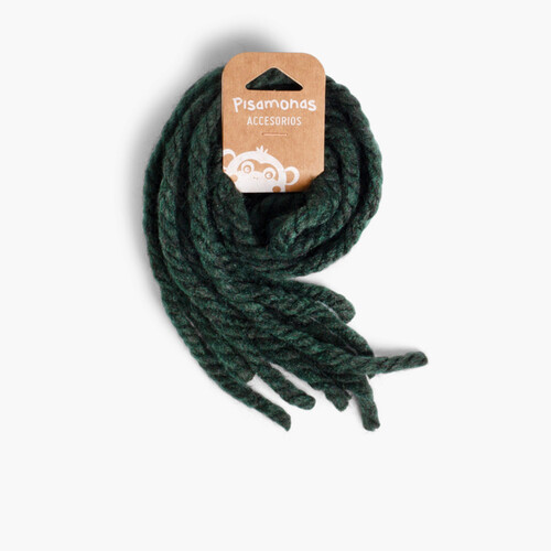 Hair strands for girls in monochrome wool Bottle Green