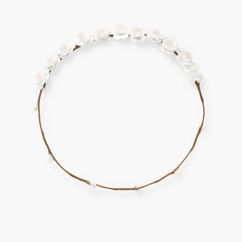 Flower Half Garland White