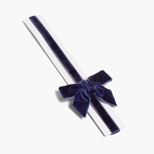 Velvet headband with bow and sparkles  Navy Blue