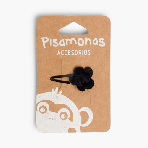 Velvet flower hairpin Black