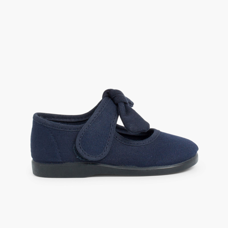 Canvas Mary Janes loop fasteners  Navy Blue