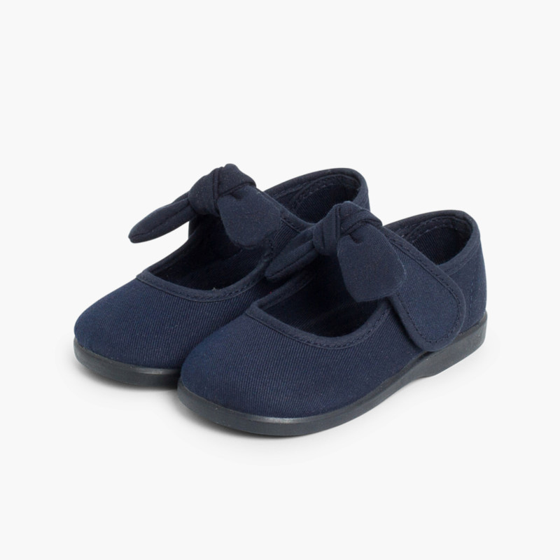 Canvas Mary Janes loop fasteners  Navy Blue