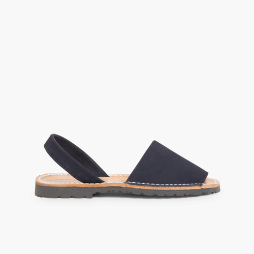 Nubuck Avarcas Menorcan Sandals Navy Blue