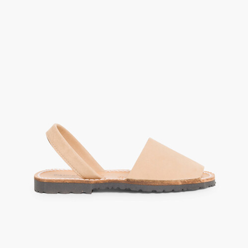 Nubuck Avarcas Menorcan Sandals Beige
