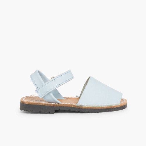 Kids Nappa Avarcas Menorcan Riptape Sandals Sky Blue