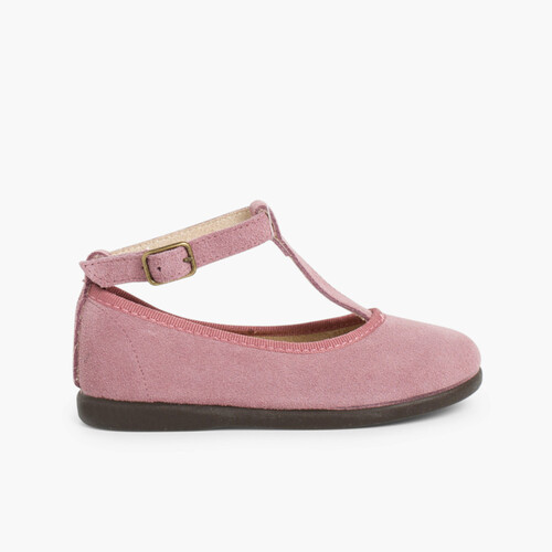 Girls T-Bar Mary Jane Shoes Aubergine