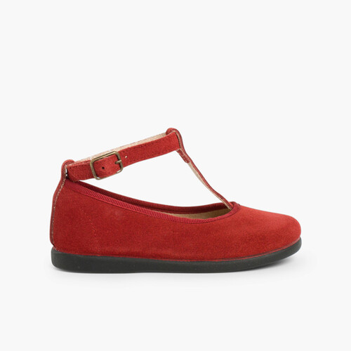 Girls T-Bar Mary Jane Shoes Terracotta