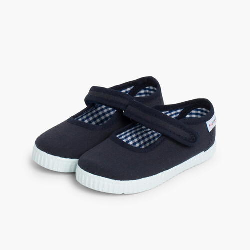 Girls Riptape Mary Janes Navy Blue