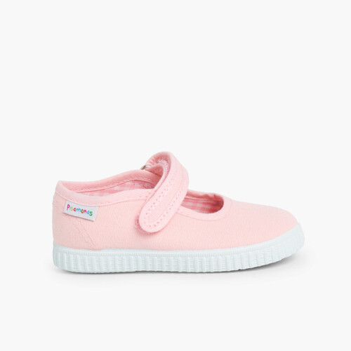 Girls Riptape Mary Janes Pink