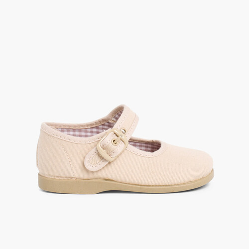 Girls Canvas Mary Jane Shoes Sand