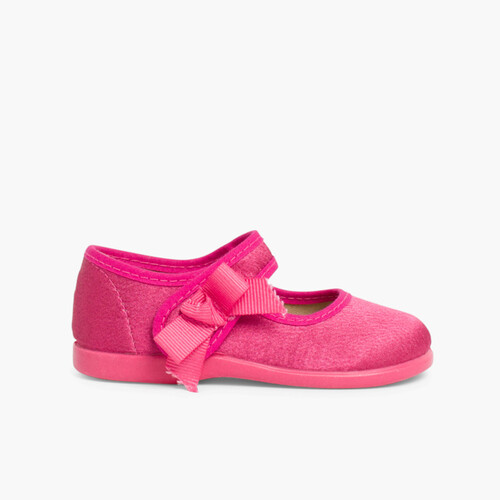 Girls Riptape Satin Mary Janes Pink