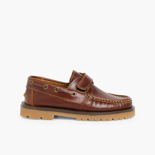 Boys Riptape Deck Shoes Brown