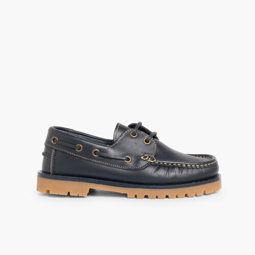 Boys Lace-Up Deck Shoes Navy Blue