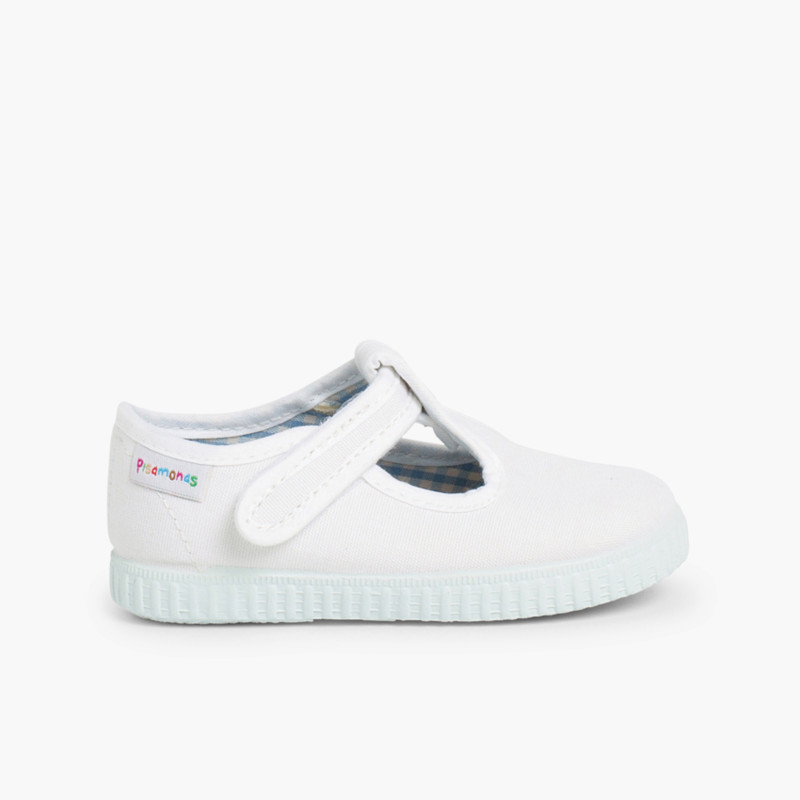 Boys T-Bar loop fasteners Shoes White