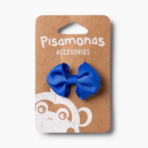 Girl's Small Bow Hair Clips Cobalt Blue