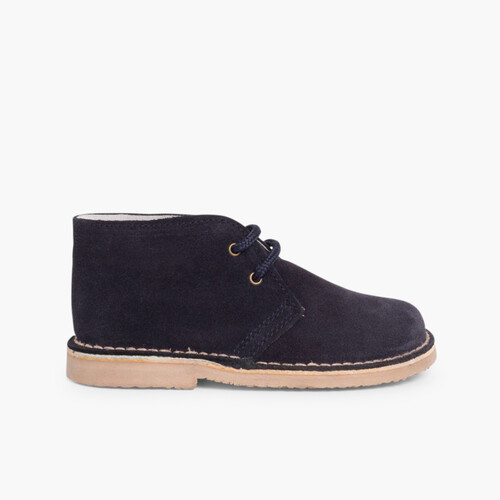 Lace-up Safari Desert Boots Navy Blue
