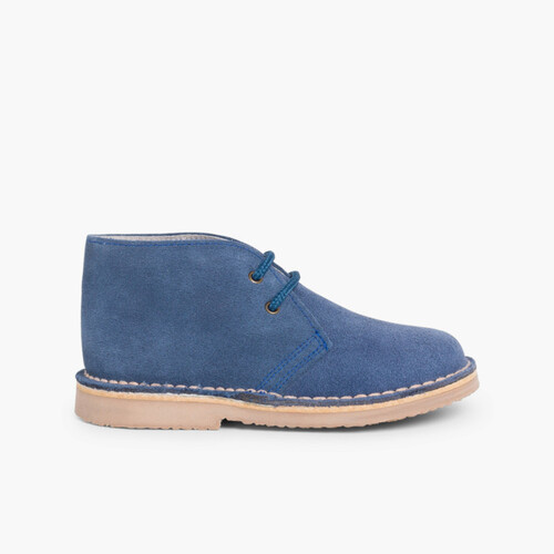 Lace-up Safari Desert Boots Deep Blue